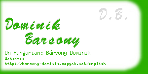dominik barsony business card