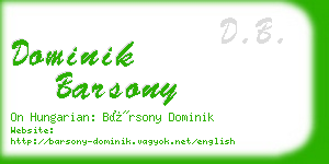dominik barsony business card